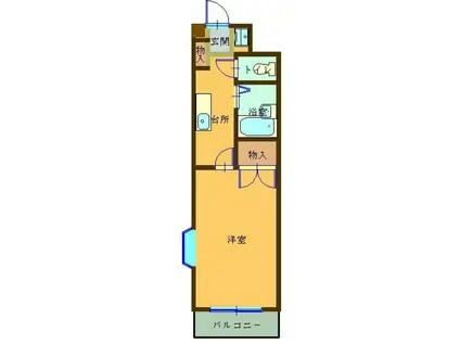 シックスティ・ワン(1K/3階)の間取り写真