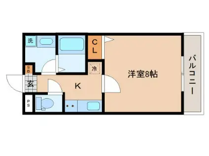 LUXES原町(1K/2階)の間取り写真