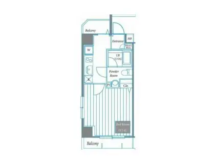 ラ・エテルノ菊川(1K/4階)の間取り写真