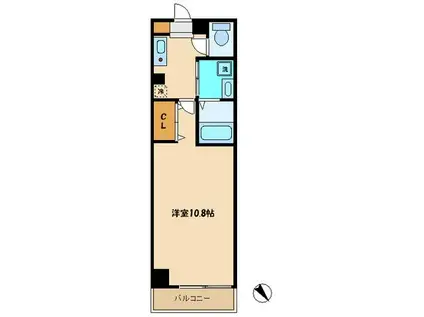 ルミエール・ヒロ(1K/6階)の間取り写真