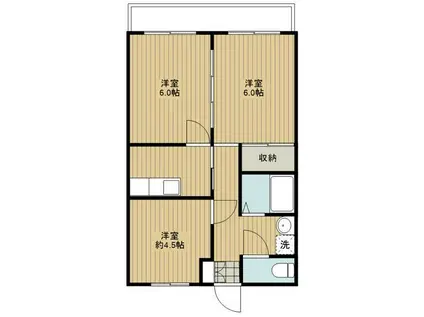 メゾン北浜(3K/2階)の間取り写真