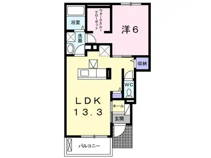 クロレ キャメリア C(1LDK/1階)の間取り写真