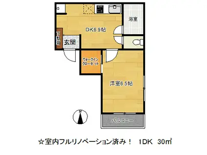 ときわ上筒井レクラン(1DK/5階)の間取り写真
