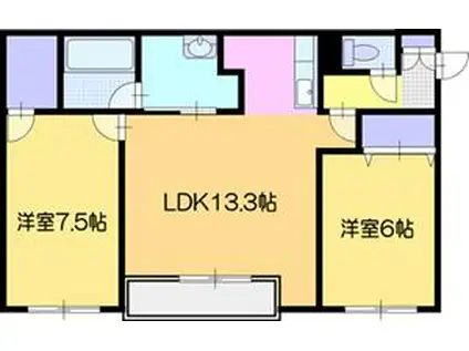 GARDENSI(2LDK/3階)の間取り写真