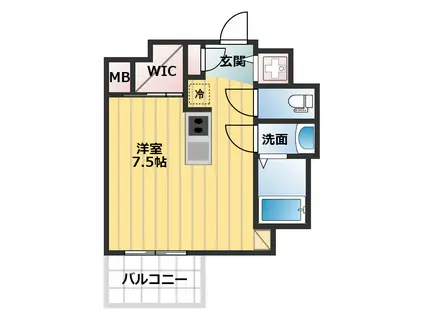 ファーストフィオーレ天王寺空堀町(ワンルーム/8階)の間取り写真