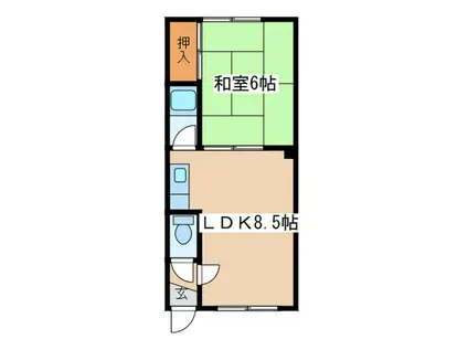 コーポ柴(1LDK/3階)の間取り写真