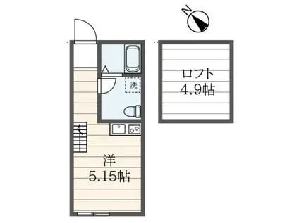 WITH PLACE大岡(ワンルーム/1階)の間取り写真