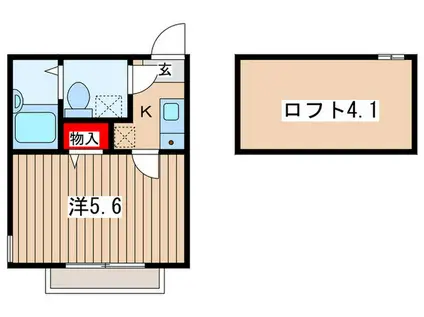 マ・ピエス生田八番館(1K/1階)の間取り写真
