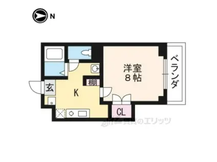 エルエーブハイツ(1K/4階)の間取り写真