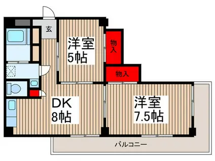 蕨北野マンション(2DK/3階)の間取り写真