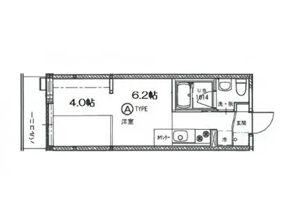 リヴィエール戸坂II(ワンルーム/3階)の間取り写真