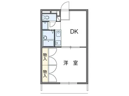 パレス維新山(1DK/2階)の間取り写真