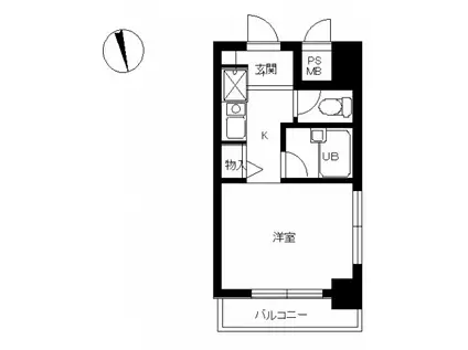 スカイコート早稲田第2(ワンルーム/2階)の間取り写真