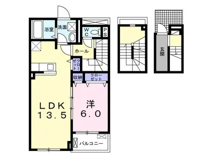 SUNNYFIELDサウス(1LDK/3階)の間取り写真