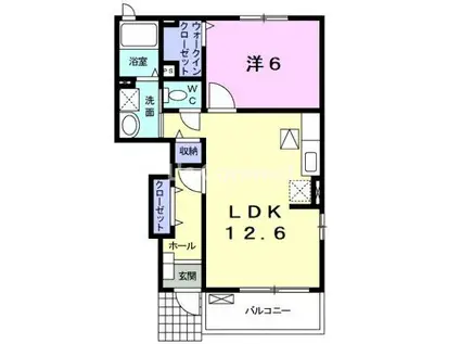ヴァーサKS I(1LDK/1階)の間取り写真