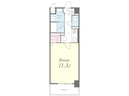 メグリオ住吉(1K/2階)の間取り写真