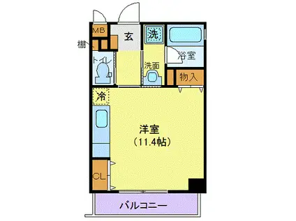 シンセイビル(ワンルーム/4階)の間取り写真