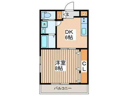 OLIVE HILLS(1DK/2階)の間取り写真