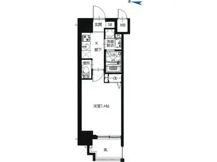 プレイシズ シンオオサカ(1K/4階)の間取り写真