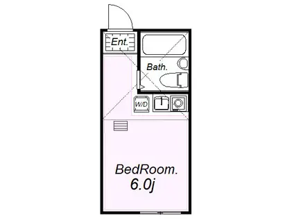 ユナイト東寺尾コモエスタ(ワンルーム/2階)の間取り写真