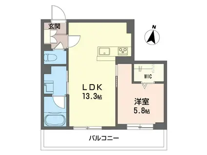 通町グランデ(1LDK/1階)の間取り写真