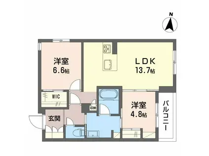リオ・ブランコ(2LDK/2階)の間取り写真