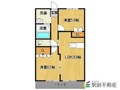 フリーダム(2LDK/1階)の間取り写真