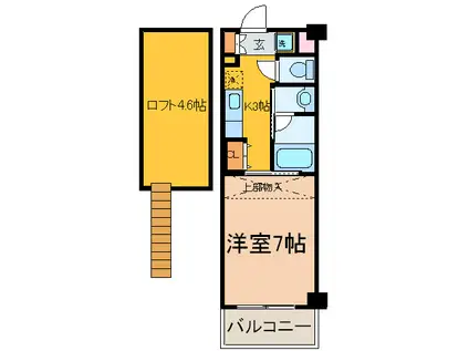 高津三信ビル(1K/6階)の間取り写真