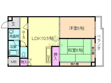 マンションニシムラ(2LDK/2階)の間取り写真