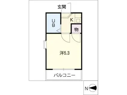 レオパレス21川名第3(1K/1階)の間取り写真