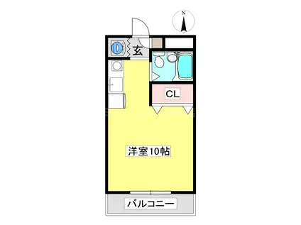 ロランジュ A(ワンルーム/2階)の間取り写真