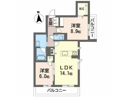 シャーメゾン並木(2LDK/3階)の間取り写真