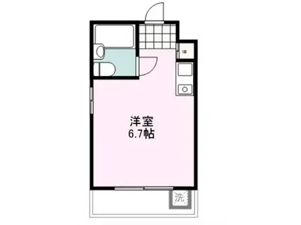 バイツ竹丘(ワンルーム/4階)の間取り写真