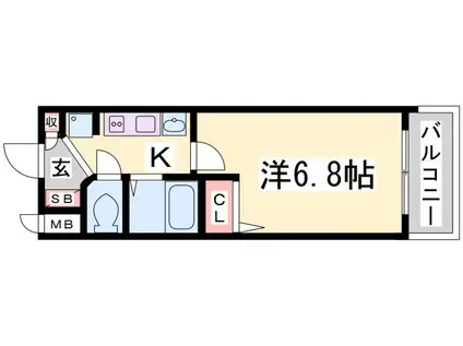 エステムコートハーバーランド前IVベイライト(1K/9階)の間取り写真