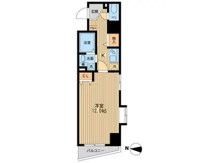 エクセリア池袋ウエストII(1K/7階)の間取り写真