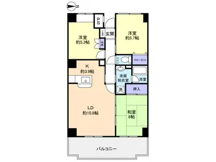 ベルファーム3号館(3LDK/2階)の間取り写真