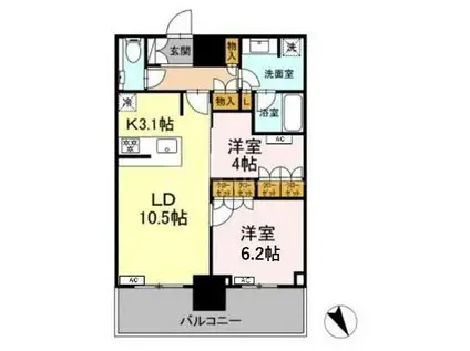 THE TOWER JUJO(2LDK/7階)の間取り写真