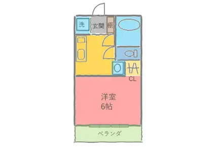 スエヒロハウス(1K/4階)の間取り写真