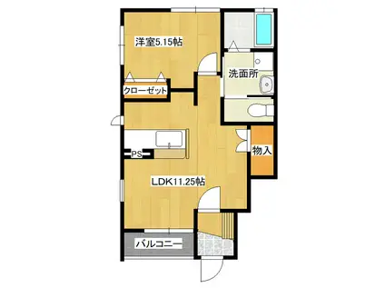 KタウンII(1LDK/1階)の間取り写真