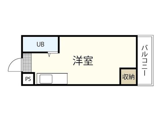 コウノビル(ワンルーム/2階)の間取り写真