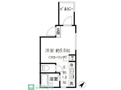 MELDIA梅田(1K/1階)の間取り写真