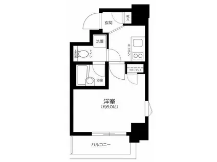 ヴェローナ錦糸町(1K/8階)の間取り写真