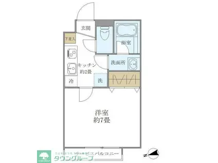 AS CABINS(1K/3階)の間取り写真
