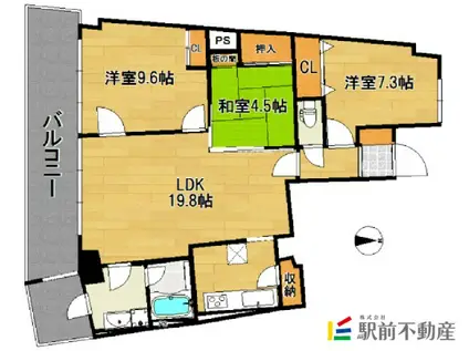 アイランドシティ・インフィニガーデン サ(3LDK/13階)の間取り写真