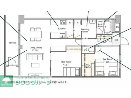 PLENDY浦和別所(2LDK/5階)の間取り写真