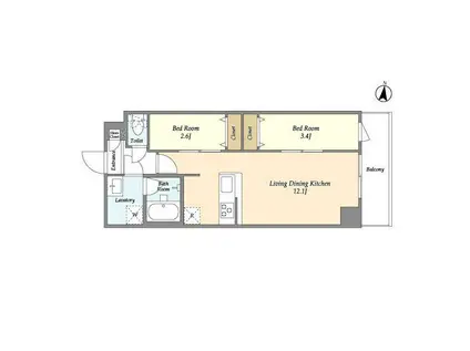 アルファコート梅島(2LDK/4階)の間取り写真