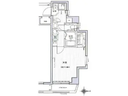 アークフラッツ品川(1K/2階)の間取り写真