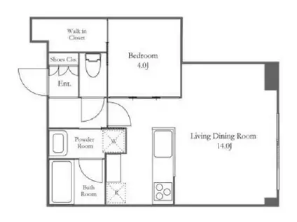 BRILLIA IST TOWER 勝どき(1LDK/13階)の間取り写真
