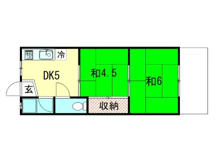 叡和ハイツ(2DK/1階)の間取り写真