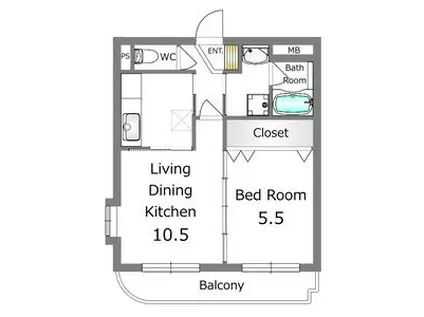 ソル・レヴァンテ 錦 (1LDK/2階)の間取り写真